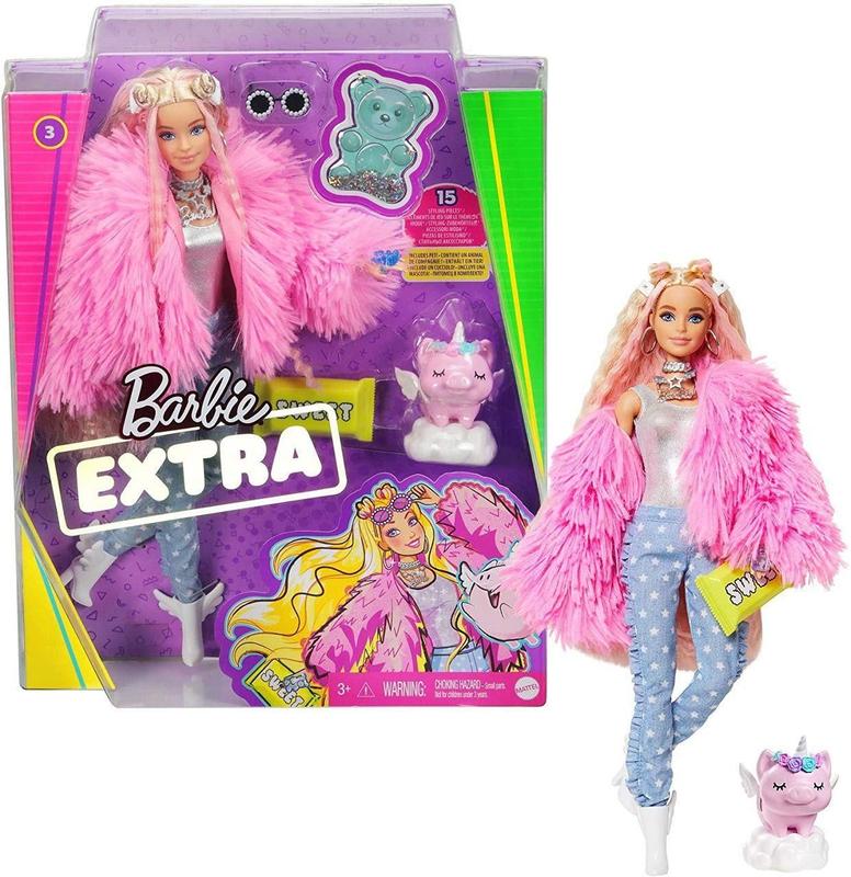 Barbie Extra Jaqueta Rosa - GRN27 -Arco-iris MATTEL - Boneca